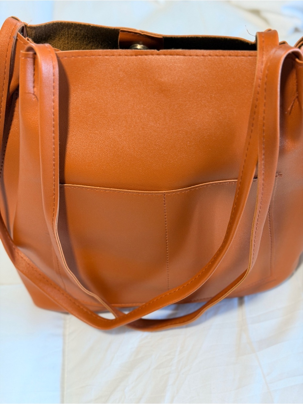 Classic Everyday Tote Bag in Warm Orange